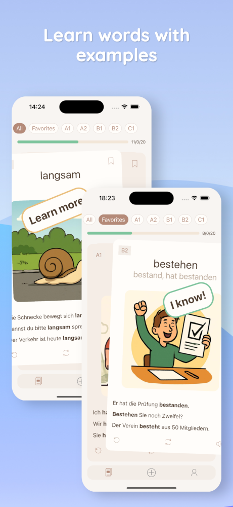 Wortkarten home screen