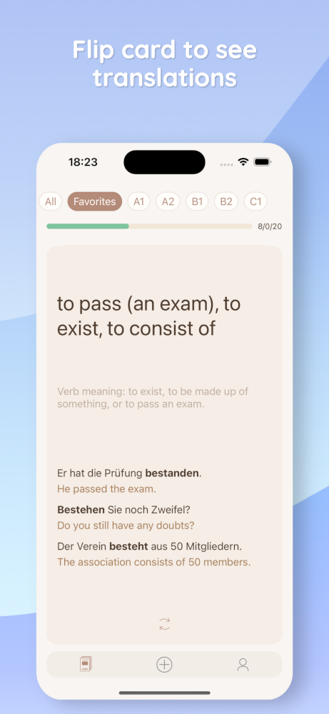 Back side card screen